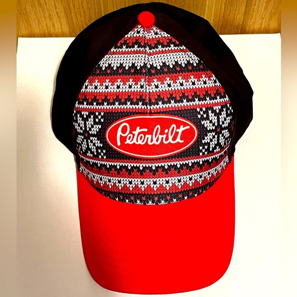 Peterbilt Trucks Black & Red Ho-Ho-Ho Holiday Print Hat/Cap